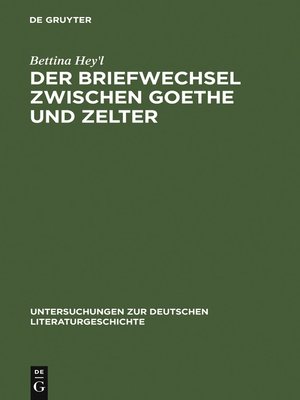 cover image of Der Briefwechsel zwischen Goethe und Zelter